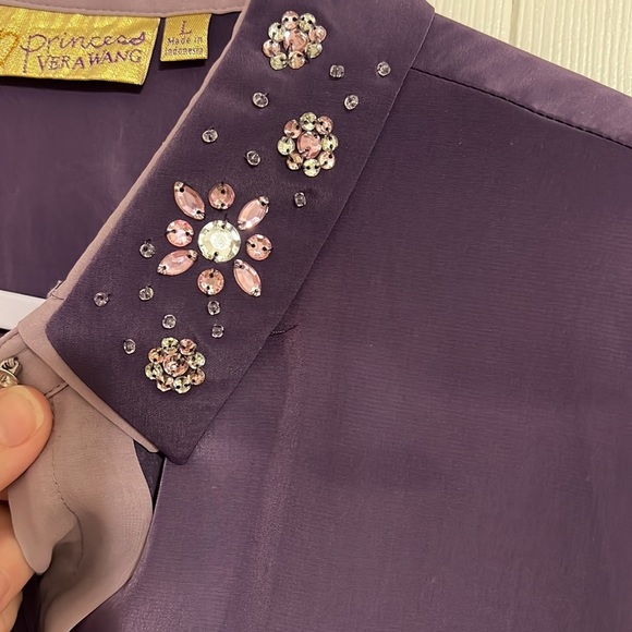 Princess Vera Wang Jeweled Chiffon Button-Front Top - Picture 6 of 6